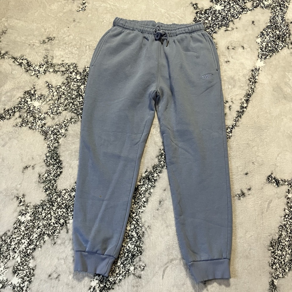 Snipes Sweatpants Womens Size Large Blue Drawstring Waist Tapered Leg